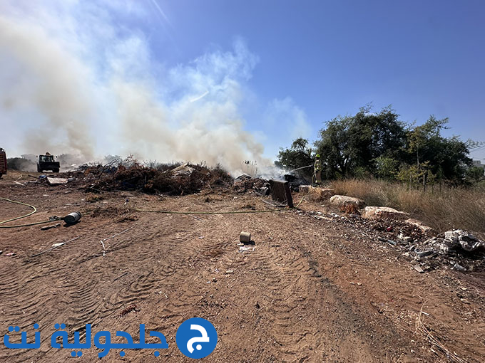 حريق في وادي قانا في جلجولية 